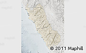 Shaded Relief Map of Lima, lighten, semi-desaturated