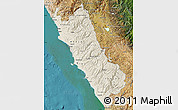 Shaded Relief Map of Lima, satellite outside