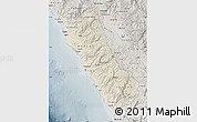 Shaded Relief Map of Lima, semi-desaturated