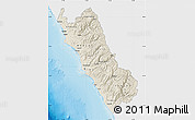 Shaded Relief Map of Lima, single color outside