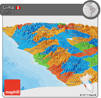 Political Panoramic Map of Lima