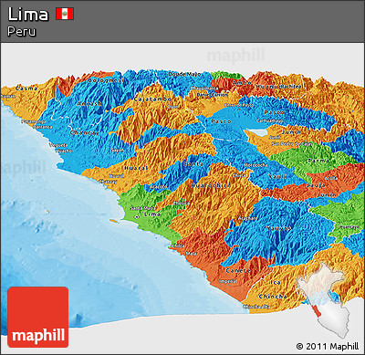 Political Panoramic Map of Lima
