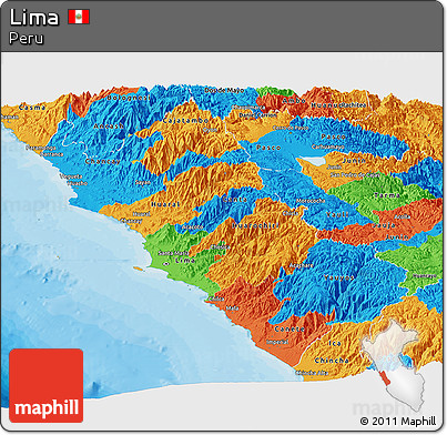 Political Panoramic Map of Lima