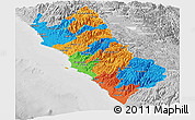 Political Panoramic Map of Lima, lighten, desaturated