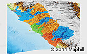 Political Panoramic Map of Lima, physical outside