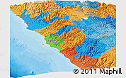 Political Panoramic Map of Lima, political shades outside