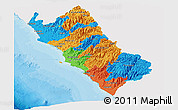 Political Panoramic Map of Lima, single color outside