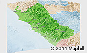 Political Shades Panoramic Map of Lima, lighten
