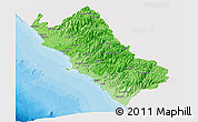 Political Shades Panoramic Map of Lima, single color outside