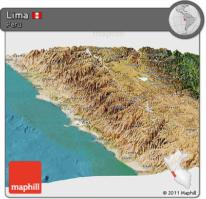 Satellite Panoramic Map of Lima