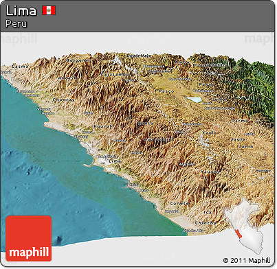 Satellite Panoramic Map of Lima