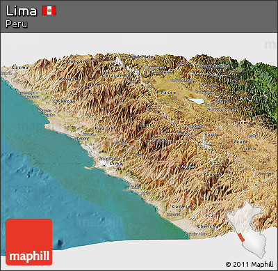 Satellite Panoramic Map of Lima