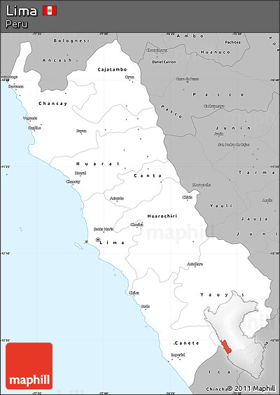 Gray Simple Map of Lima