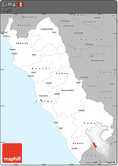 Gray Simple Map of Lima