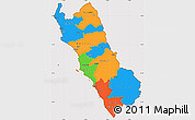 Political Simple Map of Lima, cropped outside