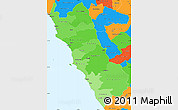 Political Shades Simple Map of Lima, political outside