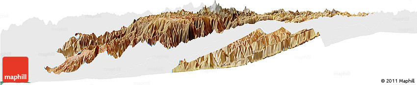 Satellite Horizon Map of Yauyos, single color outside