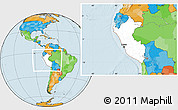 Blank Location Map of Peru, political outside
