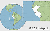 Blank Location Map of Peru, savanna style outside