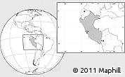 Gray Location Map of Peru, blank outside