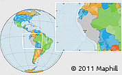 Gray Location Map of Peru, political outside