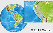 Savanna Style Location Map of Peru, physical outside, hill shading