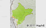 Physical Map of Loreto, lighten, semi-desaturated