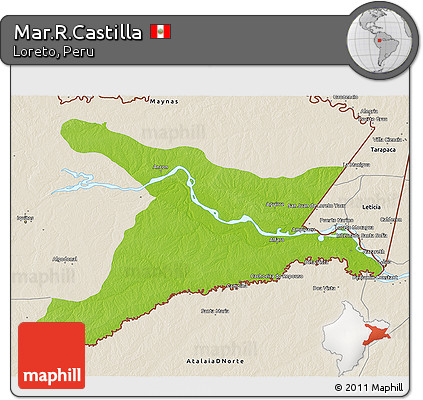 Physical 3D Map of Mar.R.Castilla, shaded relief outside