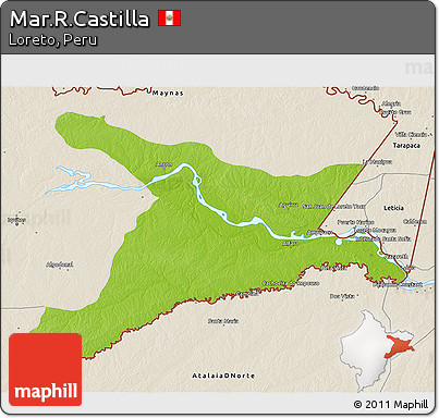 Physical 3D Map of Mar.R.Castilla, shaded relief outside