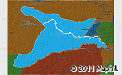 Political 3D Map of Mar.R.Castilla, darken