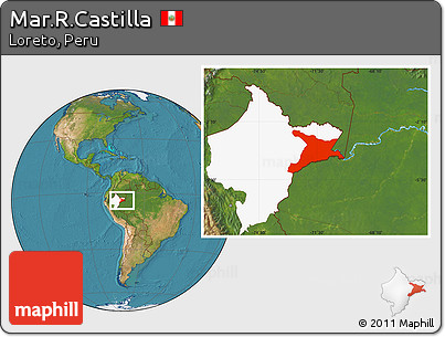 Satellite Location Map of Mar.R.Castilla, highlighted parent region