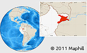 Shaded Relief Location Map of Mar.R.Castilla, highlighted country