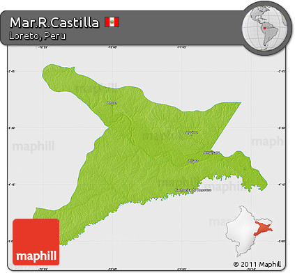 Physical Map of Mar.R.Castilla, single color outside