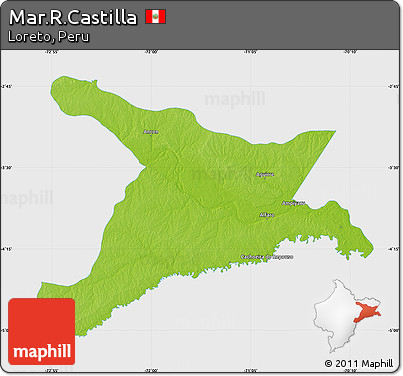 Physical Map of Mar.R.Castilla, single color outside