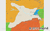 Shaded Relief Map of Mar.R.Castilla, political outside