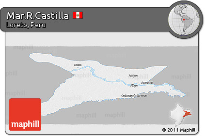 Gray Panoramic Map of Mar.R.Castilla, single color outside