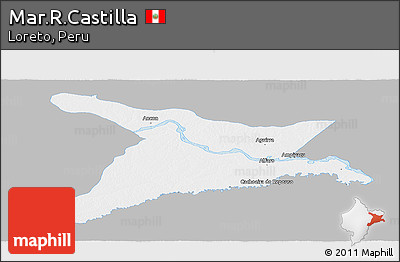 Gray Panoramic Map of Mar.R.Castilla, single color outside