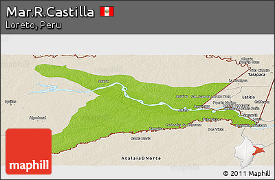 Physical Panoramic Map of Mar.R.Castilla, shaded relief outside