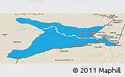 Political Panoramic Map of Mar.R.Castilla, shaded relief outside