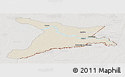 Shaded Relief Panoramic Map of Mar.R.Castilla, lighten, semi-desaturated