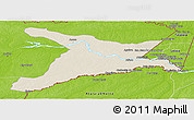 Shaded Relief Panoramic Map of Mar.R.Castilla, physical outside