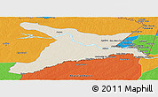 Shaded Relief Panoramic Map of Mar.R.Castilla, political outside
