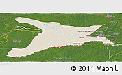 Shaded Relief Panoramic Map of Mar.R.Castilla, satellite outside