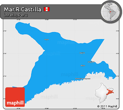 Political Simple Map of Mar.R.Castilla, single color outside