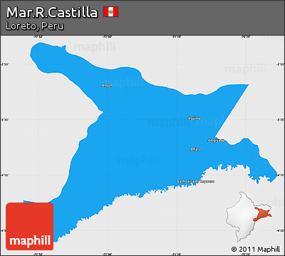 Political Simple Map of Mar.R.Castilla, single color outside