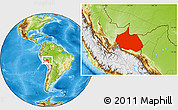 Physical Location Map of Madre de Dios