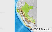 Physical Map of Peru, lighten, desaturated, land only