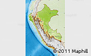 Physical Map of Peru, lighten, land only