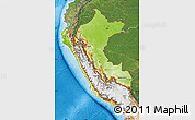 Physical Map of Peru, satellite outside, shaded relief sea