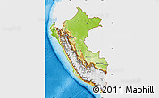 Physical Map of Peru, single color outside